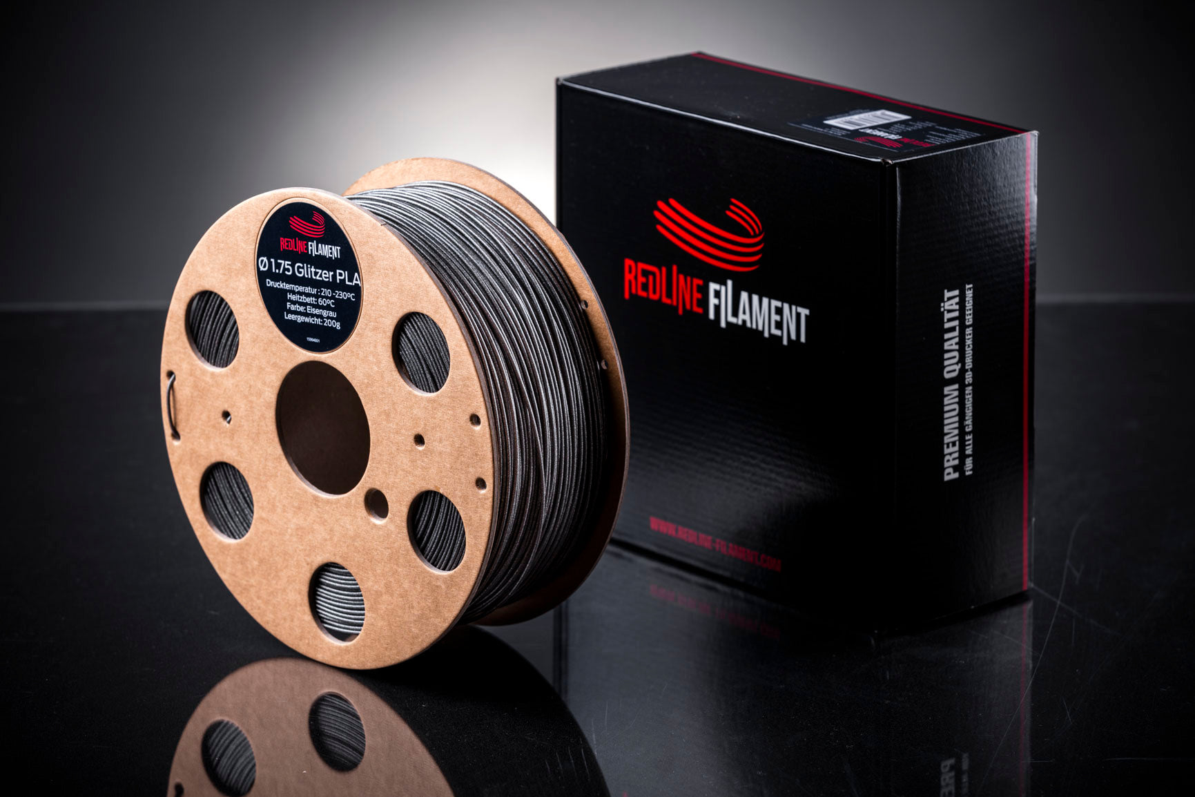 Glitzer PLA Eisengrau