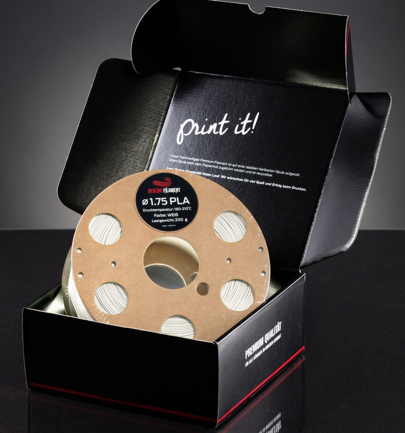 Big Pack PLA Weiß (8x1kg) 1,75mm PLA FILAMENT REDLINE FILAMENT