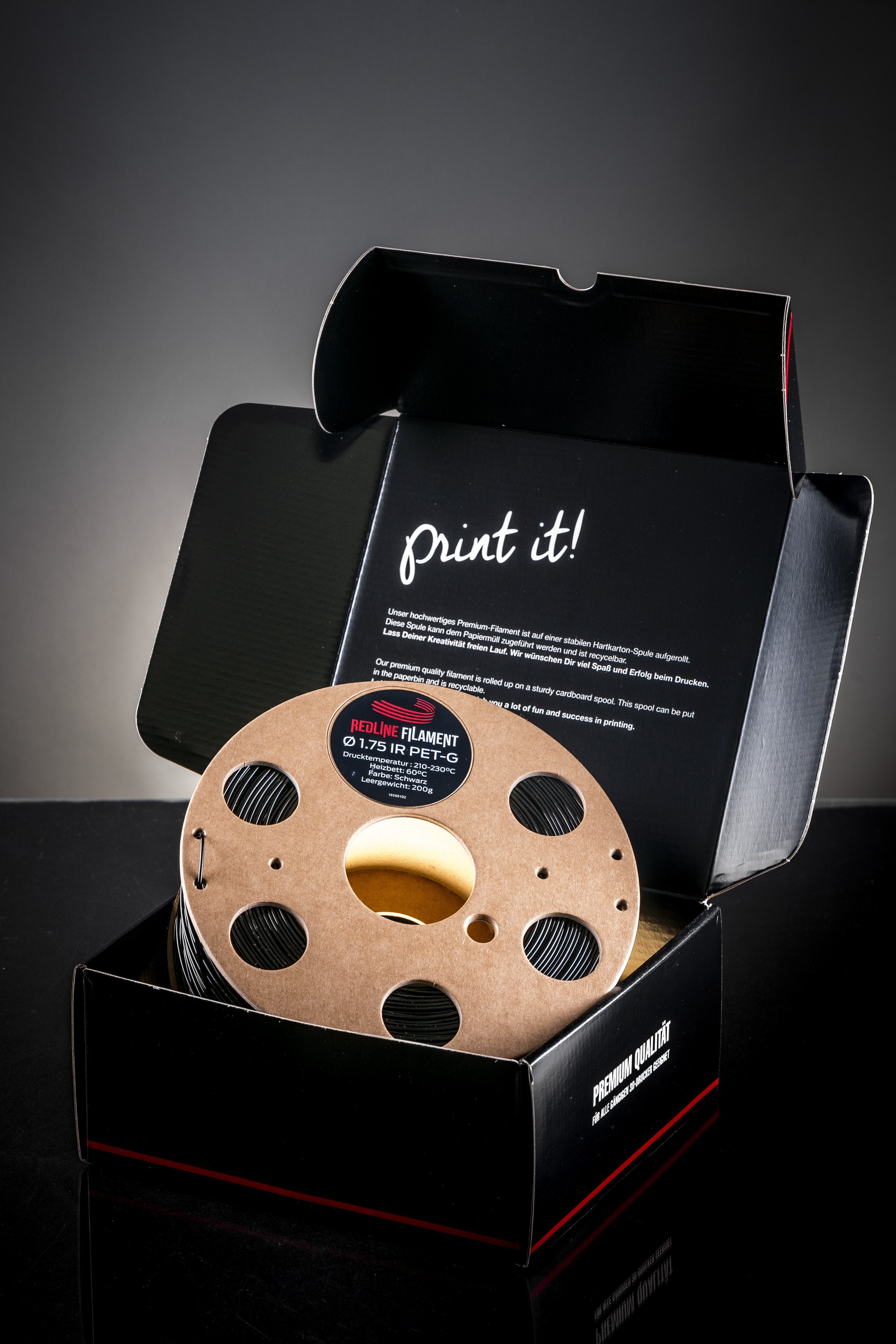 IR-PET-G Schwarz IR-PET-G REDLINE FILAMENT