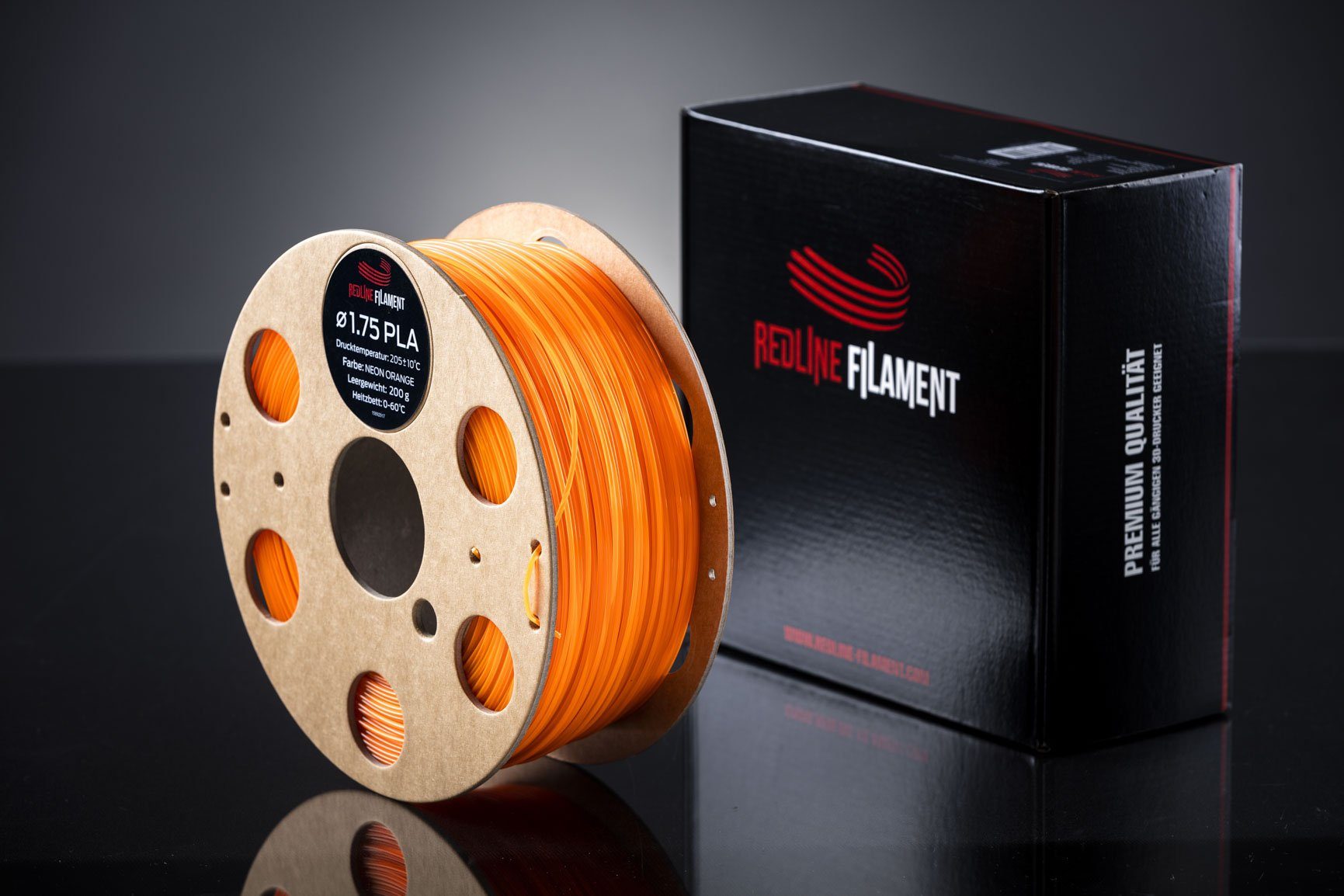 PLA Filament NEON Orange (Transparent) PLA NEON REDLINE FILAMENT