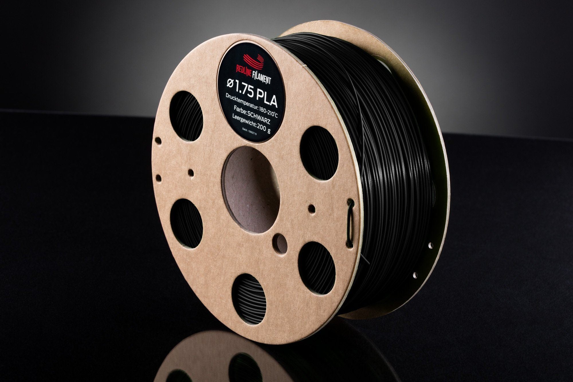 PLA Filament Schwarz PLA FILAMENT REDLINE FILAMENT 1.75 1,0 kg