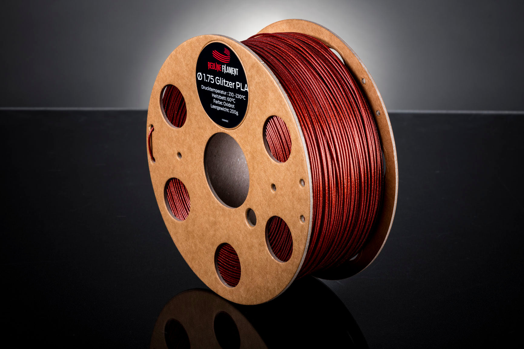 Glitzer PLA Oxidrot (2,85mm)