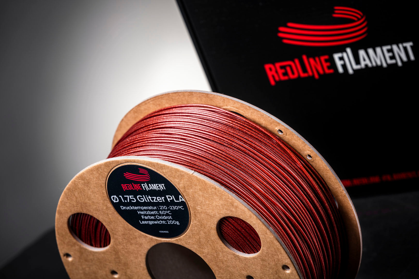 Glitzer PLA Oxidrot (2,85mm)