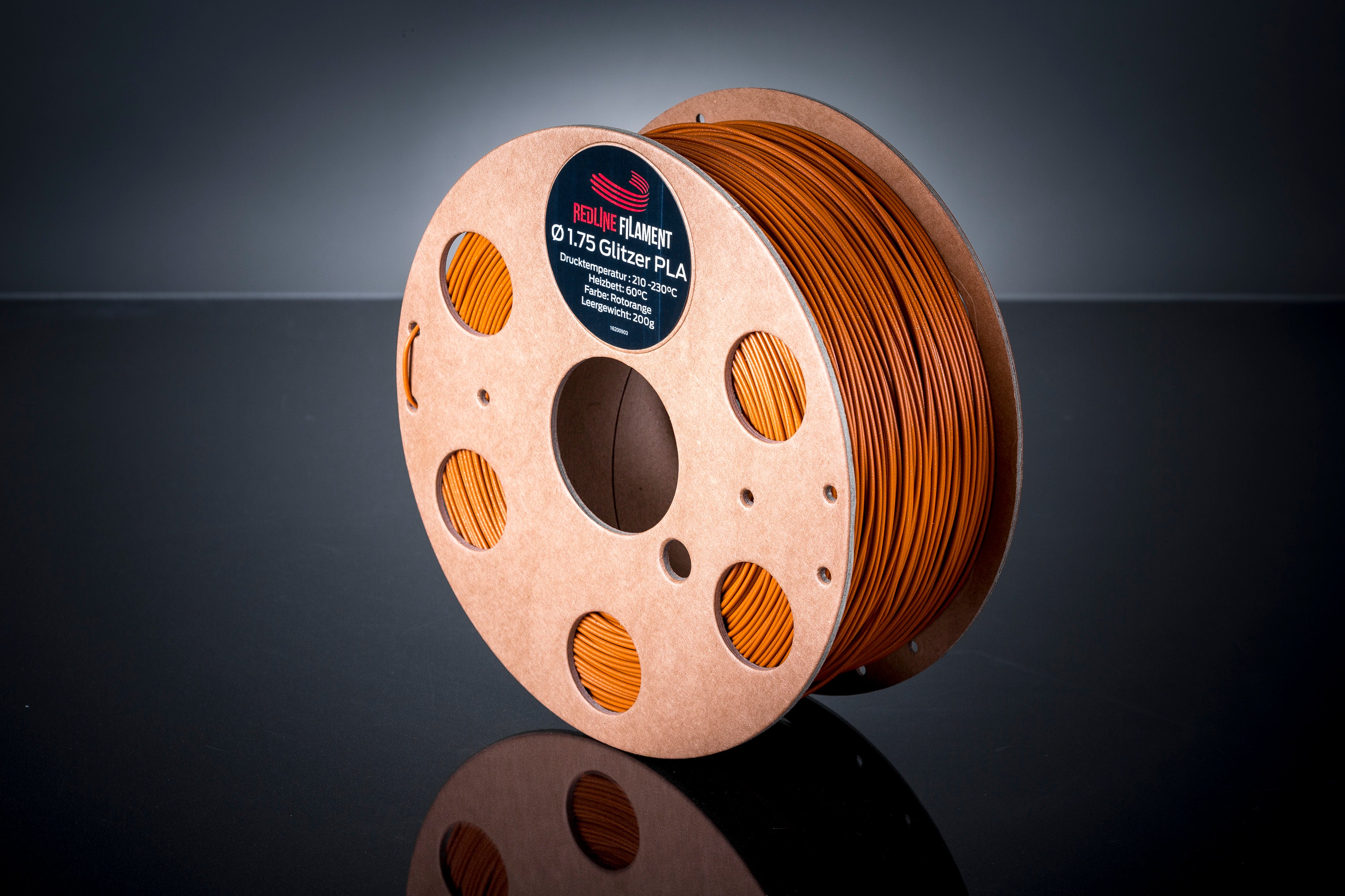 Glitzer PLA Rotorange (2,85mm)