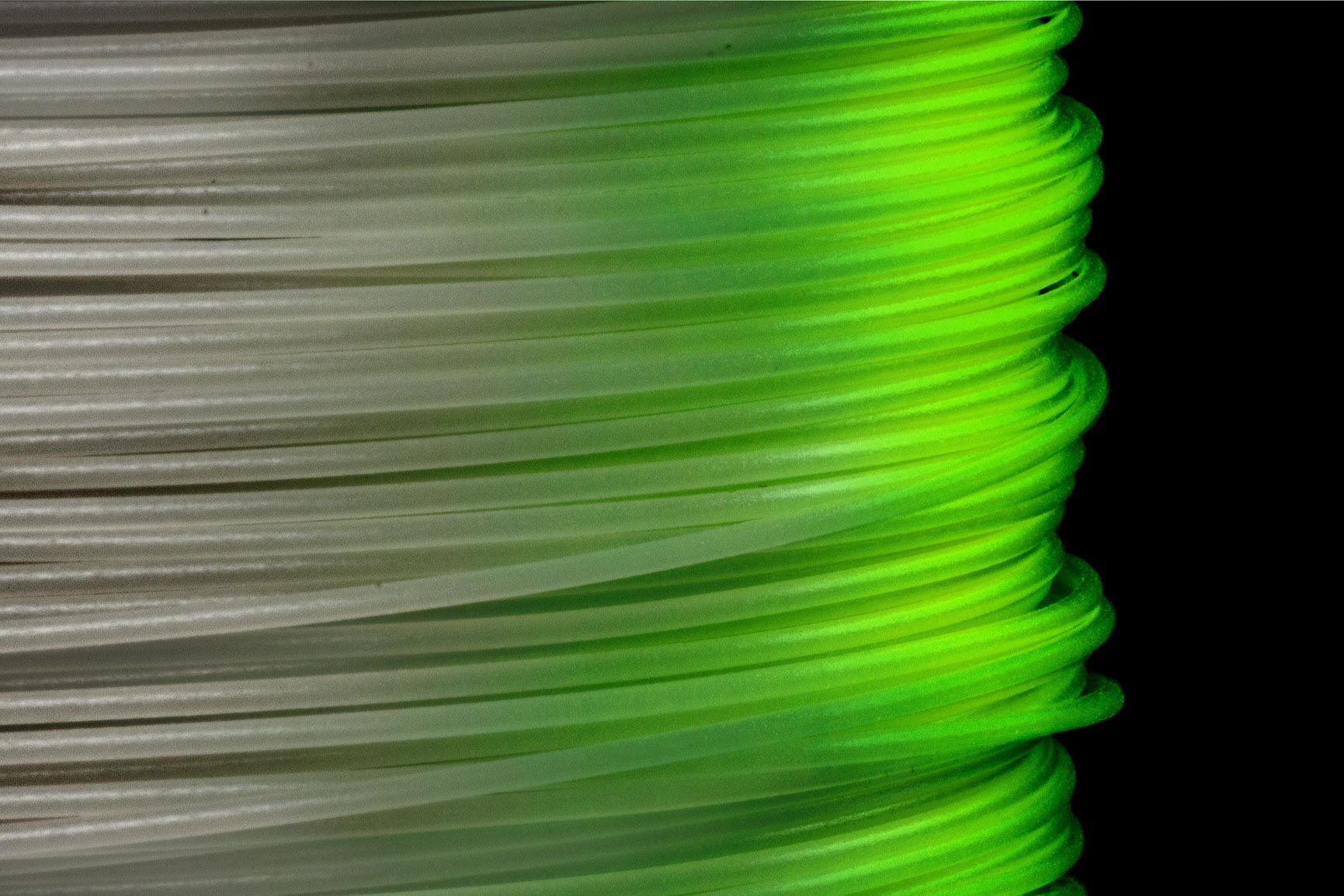Glow in the dark PLA Filament Sample (1,75mm) REDLINE FILAMENT Glow PLA Natur -Grün 1.75